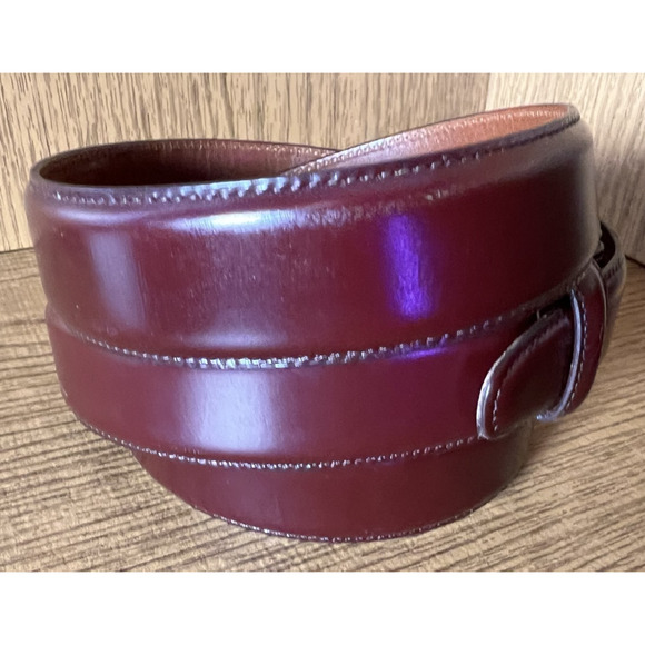Vintage Coach Cowhide Leather Belt Burgundy 40” 100cm 3931 Brass USA Made - Picture 5 of 11